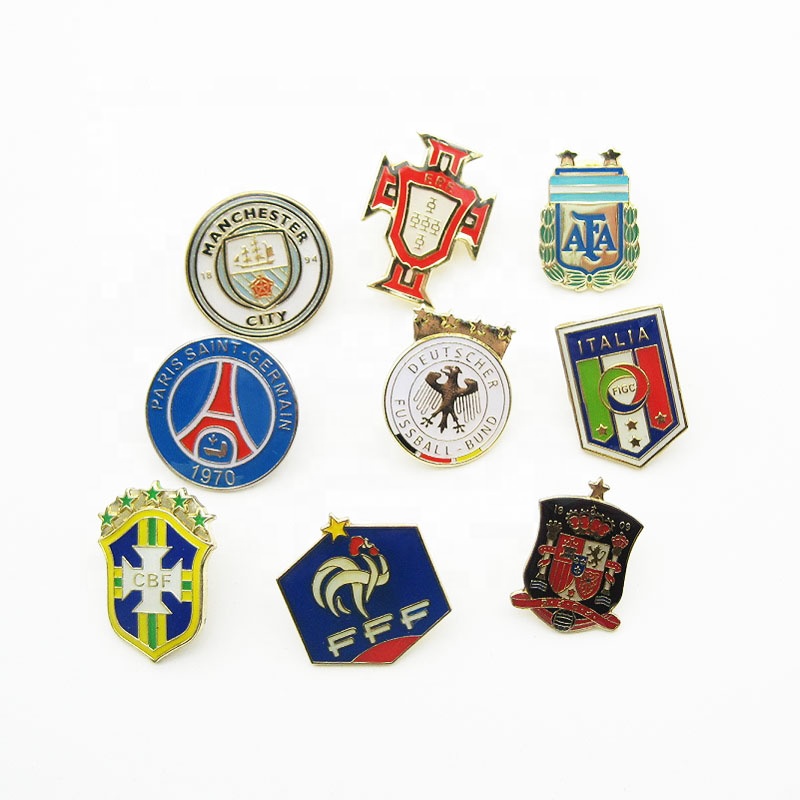 ユーロサッカーバッジ卸売チームピン高品質金属エナメルヨーロッパ