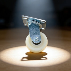 Roue pivotante/fixe en polypropylène PP de 4 pouces, résistante aux produits chimiques, non marquante, roulement à billes, frein à blocage total - Product Image 1