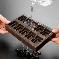 Plateau en plastique rectangulaire personnalisé en PP brun à 10 compartiments pour biscuits au chocolat, épaisseur 0,3 mm, pour l'emballage alimentaire, résistant à la chaleur