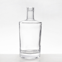 Bouteille en verre vide personnalisée de luxe pour spiritueux 700ml 750ml 375ml, emballage carré transparent pour Tequila et Whisky