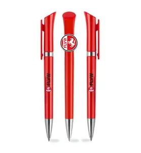 Cheap brinde promocional plástico personalizado clip ballpen caneta com impressão do logotipo personalizado