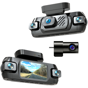 Caméra embarquée 4 canaux avec écran 3 pouces, caméras avant 2K, latérales 1080P, Wi-Fi intégré, GPS, vision nocturne H265 et moniteur de stationnement - Product Image 1