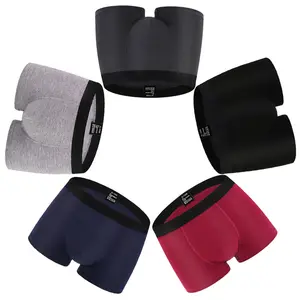 LYX018 New breathable boxer underwear mens bamboo fiber boxers plain color U convex shorts boxer underwear