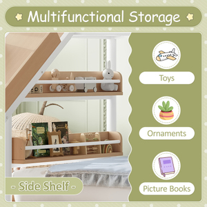 White Twin Over Twin Bunk <b>Bed</b> Kids Dormitory <b>Bed</b> with Slide Storage Drawers Desk Shelf Basketball Hoop,only US - Product Image 6