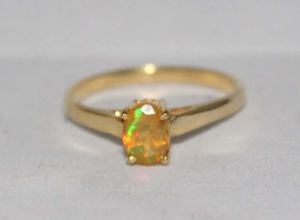 Natural Ethiopian <b>Opal</b> 5x7mm Oval Solid 14k Yellow <b>Gold</b> Birthstones <b>Ring</b> Jewelry Manufacturer - Product Image 6