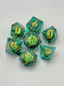 Acrylic Polyhedral <b>Dice</b> <b>Set</b> 7pcs DND Dragon Theme Resin <b>Dice</b> for Board Games RPG Sharp Edges Durable Design - Product Image 3