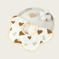 Nouveau Bavoirs Bébé en Mousseline Bavoirs Jetables en Coton Imperméable avec Fermeture à Bouton en Dentelle Motif Imprimé pour Garçons et Filles