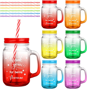 Vente en gros de gobelets en verre personnalisés de 16 oz avec couvercle et paille, idées de cadeaux de Noël inspirants <span class=keywords><strong>pour</strong></span> les collègues - Product Image 2