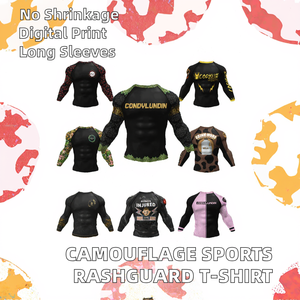Nouveau maillot de sport camouflage Kimono Jiu Jitsu Muay Thai Rashguard Gym Boxe avec motif imprimé T-shirt - Product Image 2