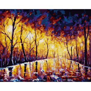 Bức tranh nổi tiếng cảm hứng phong cảnh tường nghệ thuật trên vải dầu trừu tượng làm bằng tay tùy chỉnh khung mưa Xào Xạc tác phẩm nghệ thuật - Product Image 2