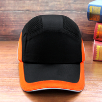 ABS 플라스틱 쉘 삽입 반사 스트립 야구 하드 모자 스타일 보호 안전 범프 캡