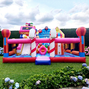Aire de jeux gonflable Candyland, structure gonflable pour fêtes d'enfants en plein air, aire de jeux commerciale, château gonflable combiné - Product Image 1
