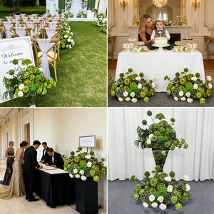 Decoración de Fondo Floral de Lujo, Verde Intenso y Blanco, de Seda Sintética Moderna e Impermeable, para Bodas, Navidad y Año Nuevo Chino - Product Image 2