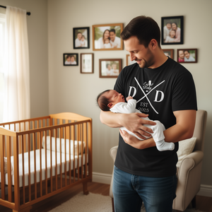 T-shirt pour papa, style poche, pour la prochaine naissance 2025, pour père de famille, nouveau papa - Product Image 1