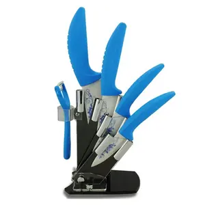 Beauty Gifts High Quality 6 piece a set Kitchenware Zirconia Kitchen Ceramic Knife Set Peeler and Holder Kitchen Knife Set