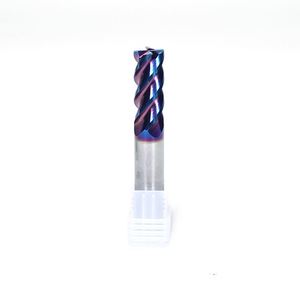 Fresa de extremo CNC de alta velocidad con recubrimiento de nanocarburo de tungsteno, 4 filos, 65HRC, vástago de 8mm, personalizable ODM/OEM ZY/OEM 6mm - Product Image 1