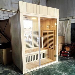 Sauna di Lusso per Interni 2-3 Persone in Legno di Hemlock <span class=keywords><strong>con</strong></span> Controllo WiFi, Sauna a Infrarossi per Uso Domestico, <span class=keywords><strong>Hammam</strong></span> Esterno, <span class=keywords><strong>Spa</strong></span> Domestica - Product Image 3