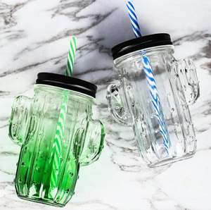 Top Sale 12oz 16oz Empty Glass Drink Packaging <strong>Bottle</strong> with Cactus Design Engraving Option for Tequila Brandy &amp; Beverage/Milk Tea - Product Image 6