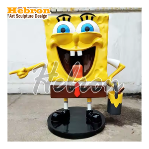 Escultura de dibujos animados personalizada de fábrica para exteriores, escultura de resina de fibra de vidrio de <span class=keywords><strong>Bob</strong></span> <span class=keywords><strong>Esponja</strong></span>, decoración para centros comerciales y parques - Product Image 5