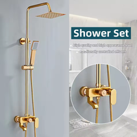 Robinet thermostatique monocommande en aluminium spatial avec douchette à effet pluie coulissante de 15 cm pour salle de bain