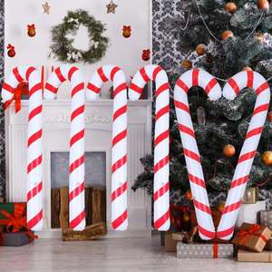 Christmas Inflation Walking Sticks Stripe Pattern 90cm Xmas <b>Party</b> <b>Supplies</b> Crutches for <b>Festival</b> Inflatable Toys - Product Image 1