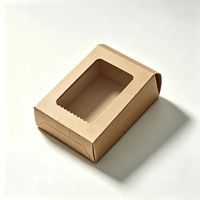 Maßgefertigte Kraftpapier-Box mit Sichtfenster, Matter Oberflächendruck, Individuelles Logo
