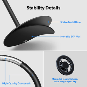 Nam châm điện thoại di động hợp kim máy tính để bàn đứng cổ ngỗng linh hoạt điện thoại di động chủ cho video ghi âm iPhone MagSafe - Product Image 2