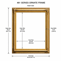 Cadre photo en bois massif 20x24 pouces, largeur 9 cm, finition dorée ou argentée, style baroque orné et sculpté, pour peinture à l'huile, miroir ou décoration