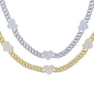 <span class=keywords><strong>Collier</strong></span> <span class=keywords><strong>ras</strong></span> <span class=keywords><strong>du</strong></span> <span class=keywords><strong>cou</strong></span> <span class=keywords><strong>Double</strong></span> <span class=keywords><strong>rang</strong></span>ée CZ 5a, chaîne à maillons cubiques 7mm, pour femmes et filles, bijoux de fête, amour, cœur, brillant, nouvelle collection - Product Image 6