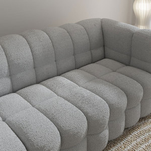 Sofá Moderno Minimalista de Tela Crema en Forma de L, Tapizado con Relleno de Espuma, Muebles para Sala de Estar - Product Image 4