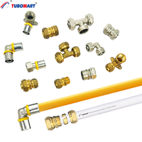 Raccord de compression en laiton forgé haute pression TUBOMART OEM, nickelé, pour tuyaux PEX AL PEX, applications gaz et eau