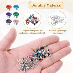 Ojetes Metálicos Redondos de 3mm, Kit de Ojetes Coloridos para Cuero, Tela, Bolsas de Lona y Zapatos, Manualidades con Papel, <span class=keywords><strong>Scrapbooking</strong></span>, Fabricación de Tarjetas - Product Image 2