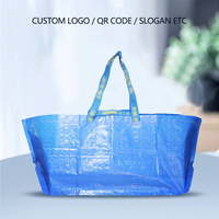 Sac de courses en PP tissé laminé, extra large, robuste, brodé, à double poignée, avec logo personnalisé imprimé