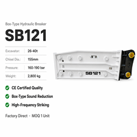 Martillo Hidráulico de Demolición Tipo SB121 para Excavadoras de 28-35 Toneladas SY285H PC300, Cincel de 155 mm, Entrega Rápida