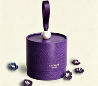 Boîte Cadeau Cylindrique de Luxe avec Ruban Perlé et Poignée, Boîte en Papier Personnalisée avec Doublure en Mousse pour Bijoux, Bonbons, Cosmétiques (Personnalisable)