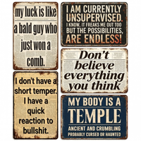 Panneau en métal avec slogan amusant, décor mural sur fond de journal pour Man Cave, bar, garage, 8x12 pouces
