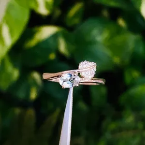 หินอความารีนธรรมชาติสำหรับงานวันเกิดเดือนมีนาคมทำด้วยมือ925เงินสเตอร์ลิงของขวัญสำหรับงานเลี้ยงฉลองครบรอบแต่งงาน - Product Image 6