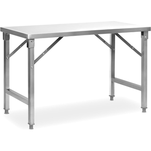 Stainless Steel <b>Folding</b> <b>Table</b> with <b>Adjustable</b> Legs Heavy Duty Commercial Work <b>Table</b> for Restaurant Kitchen Catering - Product Image 2