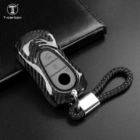 T-carbon Propre nouveau Design couverture de clé de voiture en Fiber de carbone pour Mercedes Benz une classe B C S AMG GLA CLA GLC W176 W221 W204 W205 étui à clés