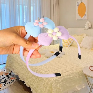 Korean Style Women's <b>Headbands</b> Mixed Colors Cloth Casual Hair Accessories With Flower <b>Bow</b> Design For Daily Wear - Product Image 3