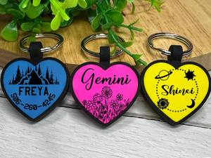 Échantillons gratuits nouvelle étiquette de chien en silicone anti-perte en forme de coeur étiquette nominative personnalisée <span class=keywords><strong>Code</strong></span> QR Sublimation Style de mode pour chiens - Product Image 2