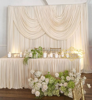 Rideau de fond de scène en tissu 3x3m, draperie en soie laiteuse ivoire pour mariage et fête d'anniversaire