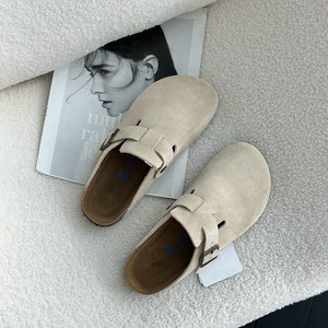 Zapatillas londinenses de ingeniería alemana unisex, zapatos de Casa de cobertura completa, cama de pie de corcho/lana de cuero curtido al aceite para el verano - Product Image 5
