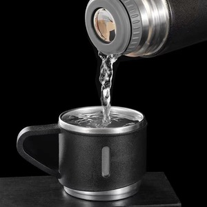 Ensemble cadeau de <span class=keywords><strong>thermos</strong></span> portable Ranguo élégant, écologique et durable, 500 ml, en acier inoxydable, avec 2 tasses, logo personnalisé, promotionnel - Product Image 4