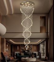 Lustre haut de plafond, luminaire long et élégant, lustres en cristal, luminaires suspendus pour hall d'entrée, salon, escalier