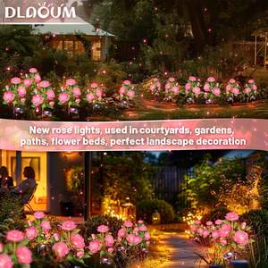 Lámpara Solar LED con Forma de Rosa para Decoración de Jardín, Impermeable, para Exteriores, Césped, Patio - Product Image 5