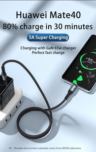 Pd Nhanh Sạc Cáp Dữ Liệu 240W 100W USB C Để USB C Bện 5A Tốc Độ Cao Sạc Cáp Cho Huawei Xiaomi Máy Tính Xách Tay - Product Image 4