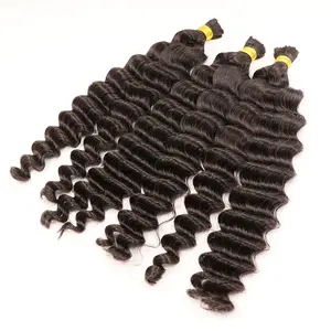 Hot Selling Indian Raw Bulk Haar 20 Zoll Deep Wave Bulk Braid ing Echthaar