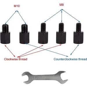 Nuevos espejos retrovisores universales para motocicleta M8 M10 perno roscado doble toma para <span class=keywords><strong>Scooter</strong></span> ATV Kawasaki Suzuki para <span class=keywords><strong>Victory</strong></span> Mocell - Product Image 3
