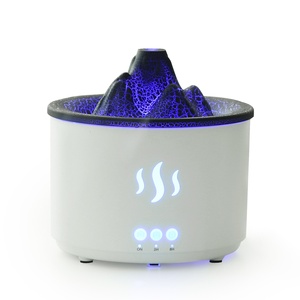 Diffuseur d'aromathérapie volcanique créatif à effet de fissure volcanique creuse, humidificateur flamme 400 ml avec fonction de minuterie, alimenté par courant alternatif - Product Image 5
